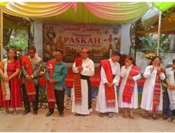 Romo Bernardus Yusa Bimo Hanto, OSC Hadiri Perayaan Paskah Rayon II Santa Odelia di Sialang Buah, Umat Diajak Berbagi Sukacita dan Harapan