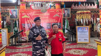 Puncak HUT ke-4 PWDPI di Gedung Laban Kuning Dihadiri Perwakilan Danlanal Lampung, Mayor Laut (P) Firman Fitriadi